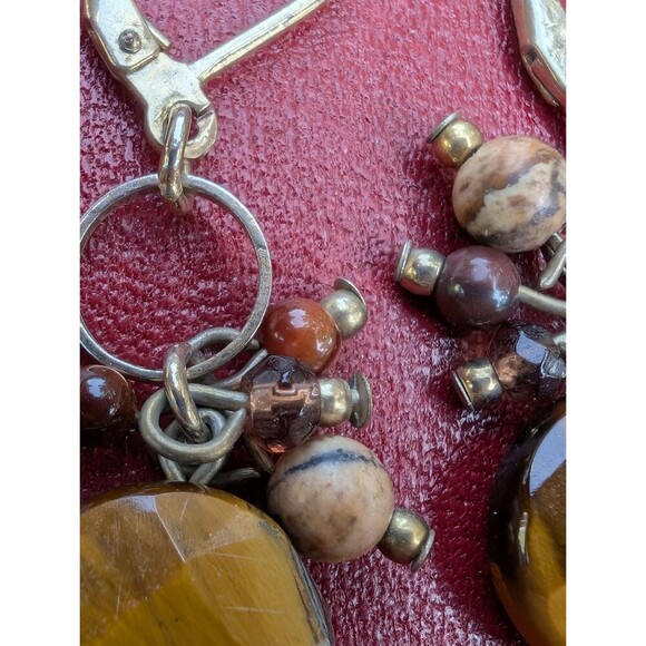 Vintage Tigers Eye & Jasper Earrings - Picture 4 of 10